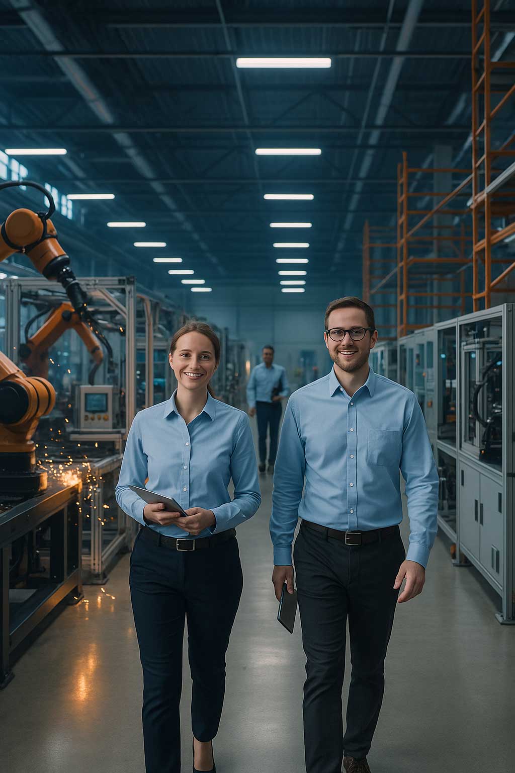 Industry team walking